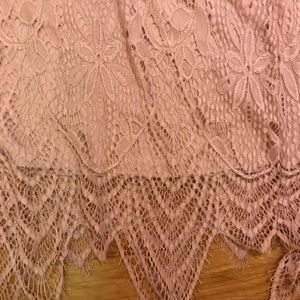 Francesca’s Dusty Pink Flapper Style Lace Dress